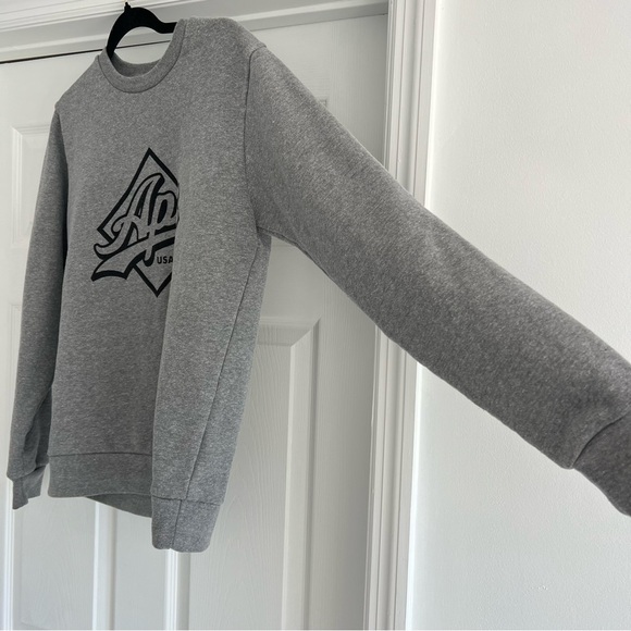 A.P.C. Sherman Gray Crewneck Graphic Logo Pullover Long Sleeve Sweatshirt S - Picture 5 of 15